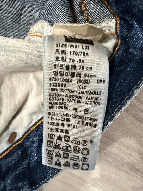 Levi’s 501 XX Men’s Jeans W31 L32 Dark Wash Button Fly Straight Leg Denim - Picture 6 of 12